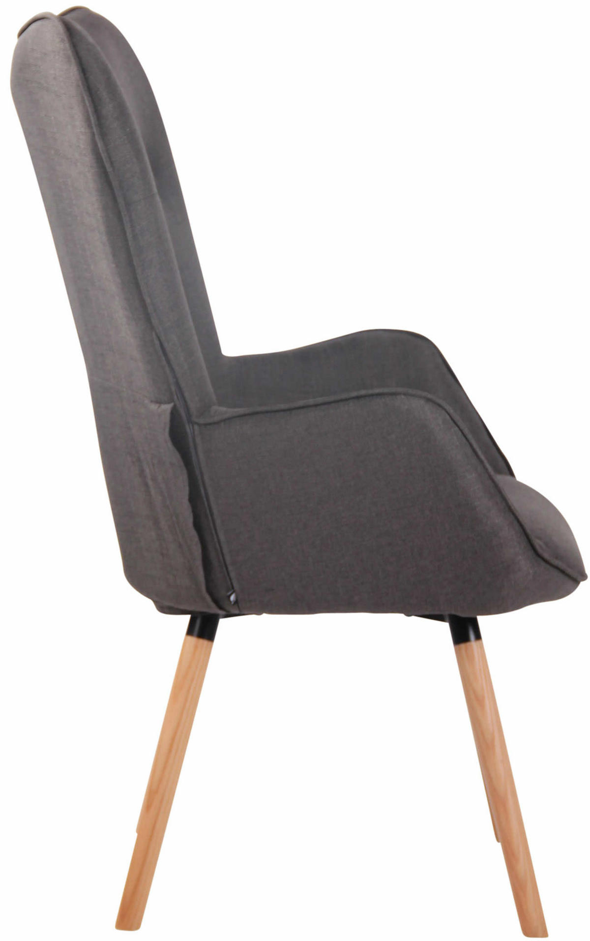 SESSEL Stoff dunkelgrau - Eukalyptusholzfarben/Dunkelgrau, Holz/Textil (69/108/73cm) - CLP