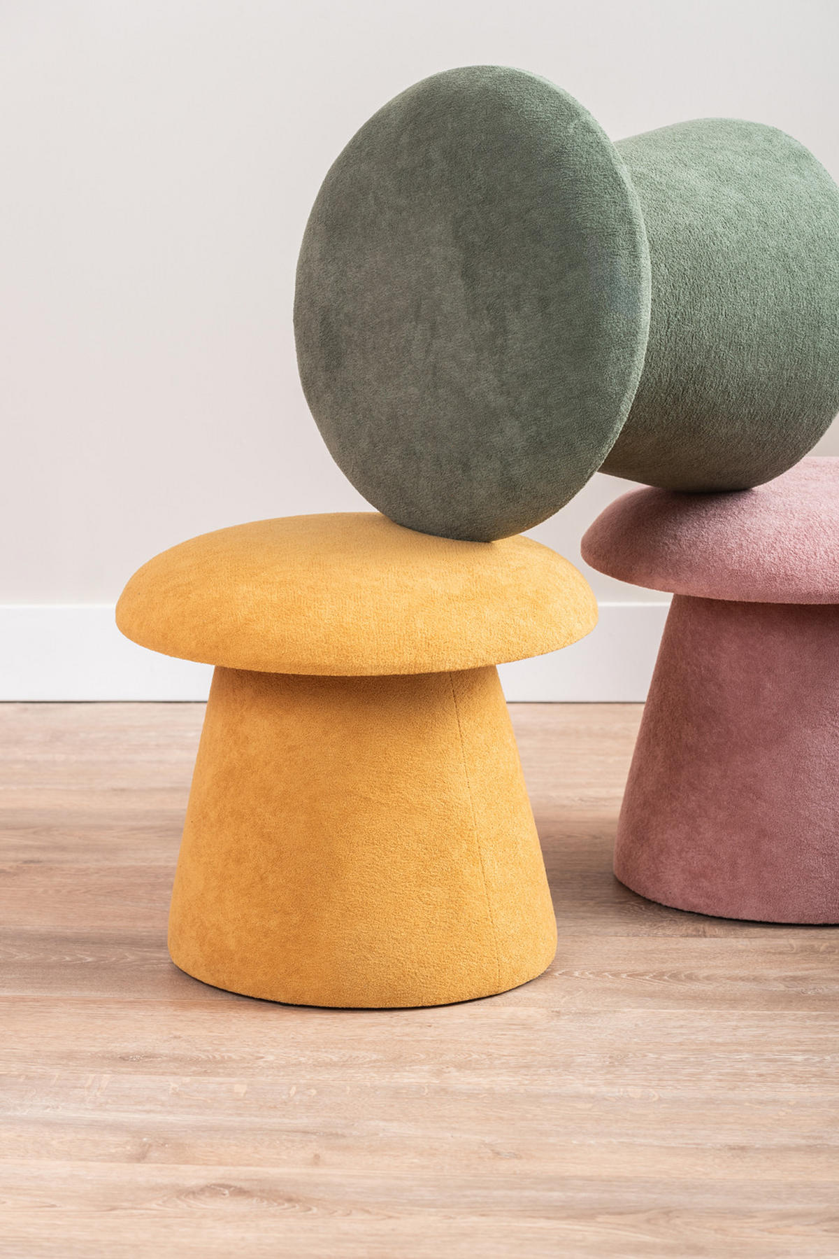 HOCKER Mushroom 39.5/39.5/37 cm - Pink, Textil (39.5/37/39.5cm) - Leitmotiv