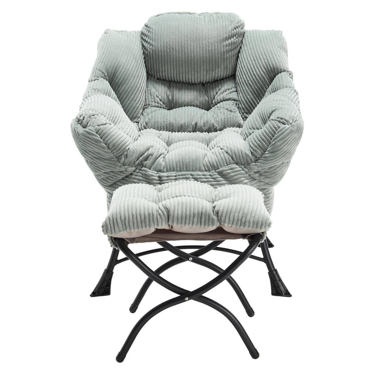 SESSEL-SET mit Hocker Flanellbezug, Seitentasche 70/64/95 cm Hellgrün - Hellgrün, Textil (69.9/95/64cm) - Redom