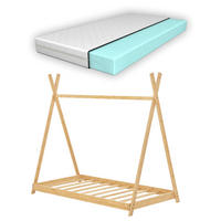 KINDERBETT Vimpeli mit Matratze - Naturfarben, Holz/Textil (70/140cm) - [en.casa]