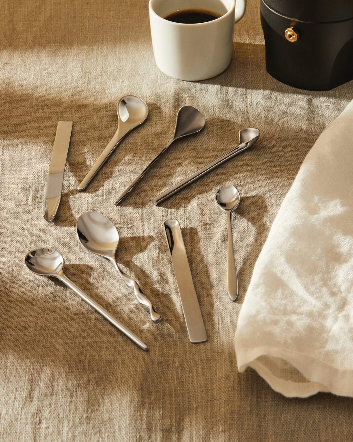 KAFFEELÖFFEL Il Caffe - MSPOONSET - 8 Stück - von David Chipperfield - Silberfarben, Metall - Alessi