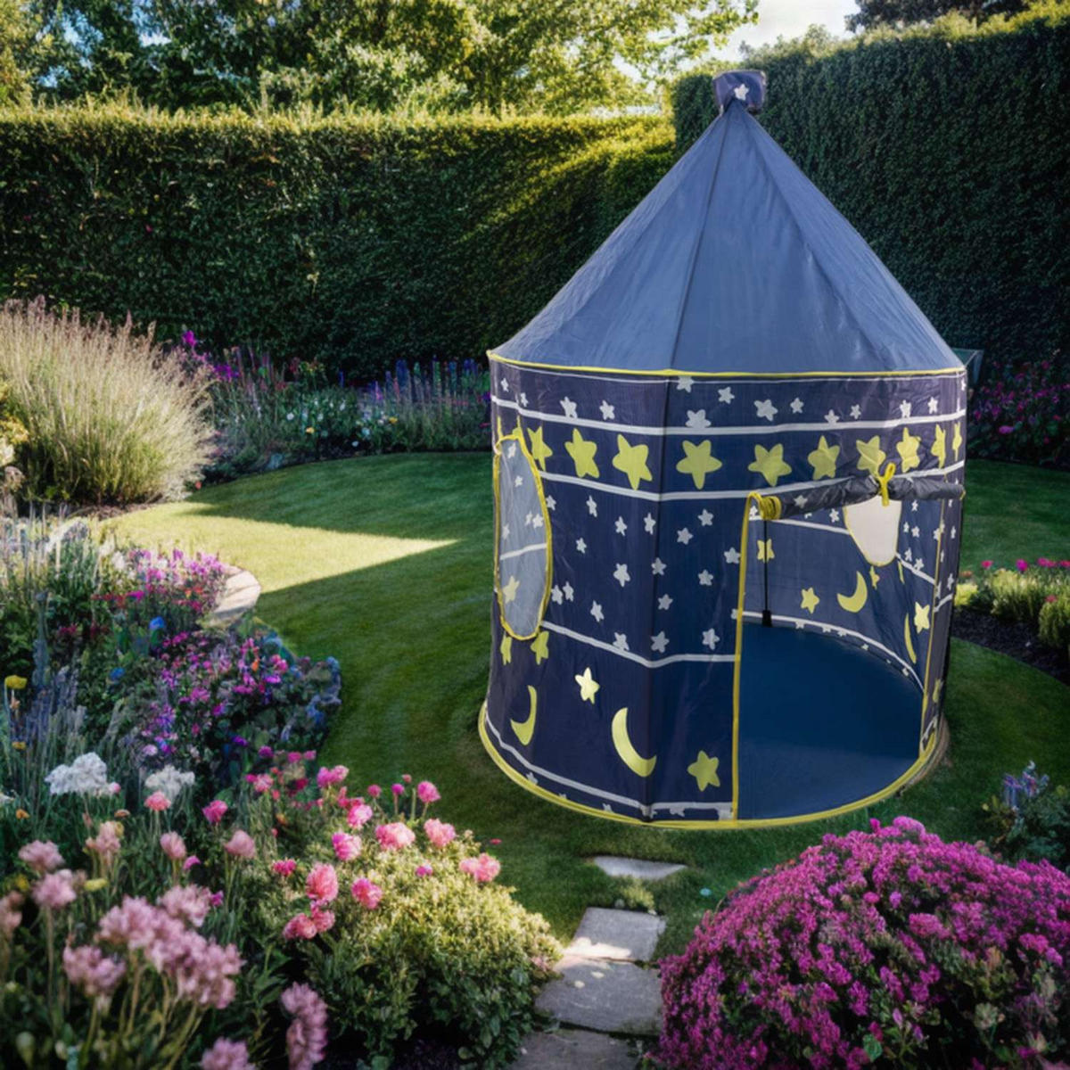 KINDERSPIELZELT 100/128 cm - Blau, Kunststoff (100/100cm) - Intirilife