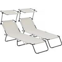 SONNENLIEGE lazy beige - Beige, Metall (54.5/73/180cm) - Habitat Garten