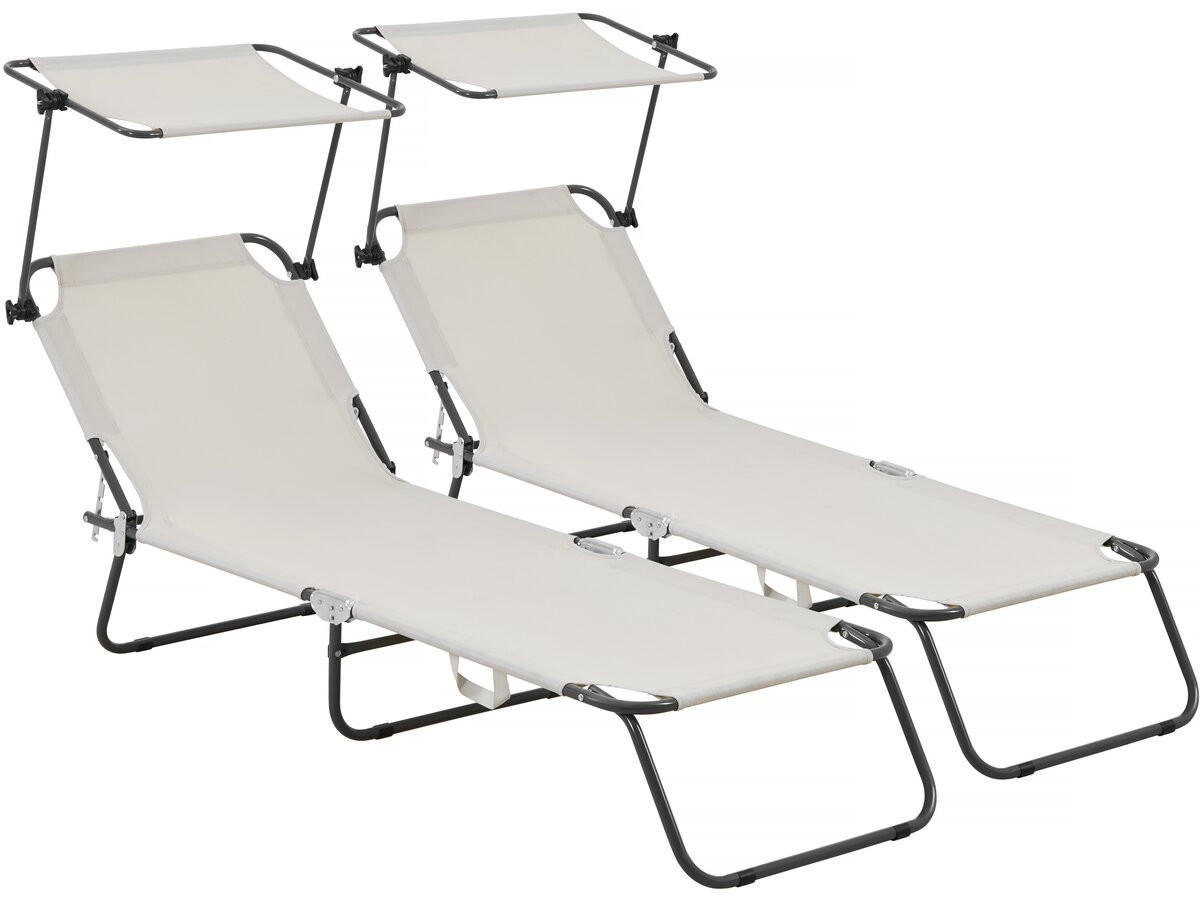 SONNENLIEGE lazy beige - Beige, Metall (54.5/73/180cm) - Habitat Garten