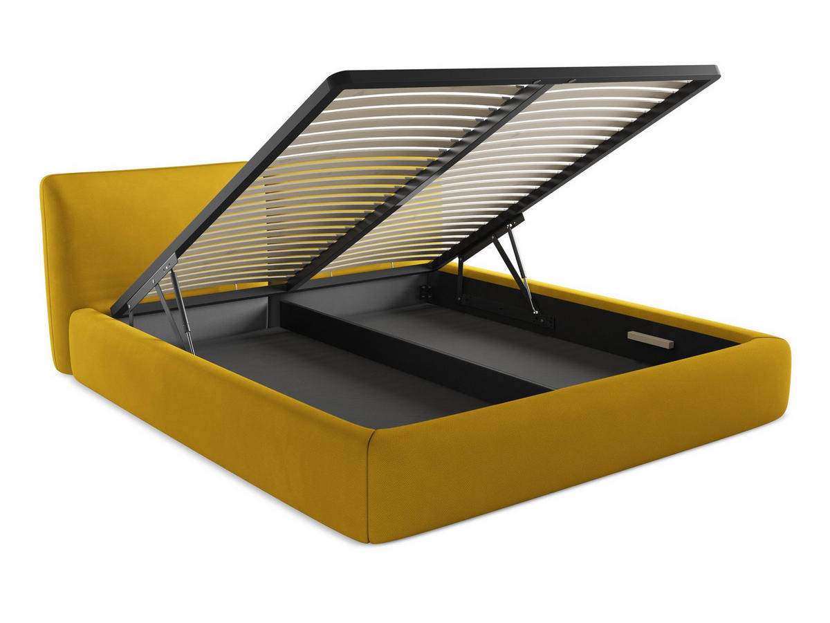 POLSTERBETT mit Bettkasten und Lattenrost 180x228 Beige - Beige/Creme, Kunststoff/Textil (160/200cm) - Makamii