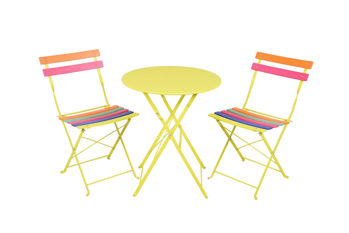 BALKONMÖBEL-SET Laine 3-teilig Balkon-Set - Grün, Metall - DELUKE