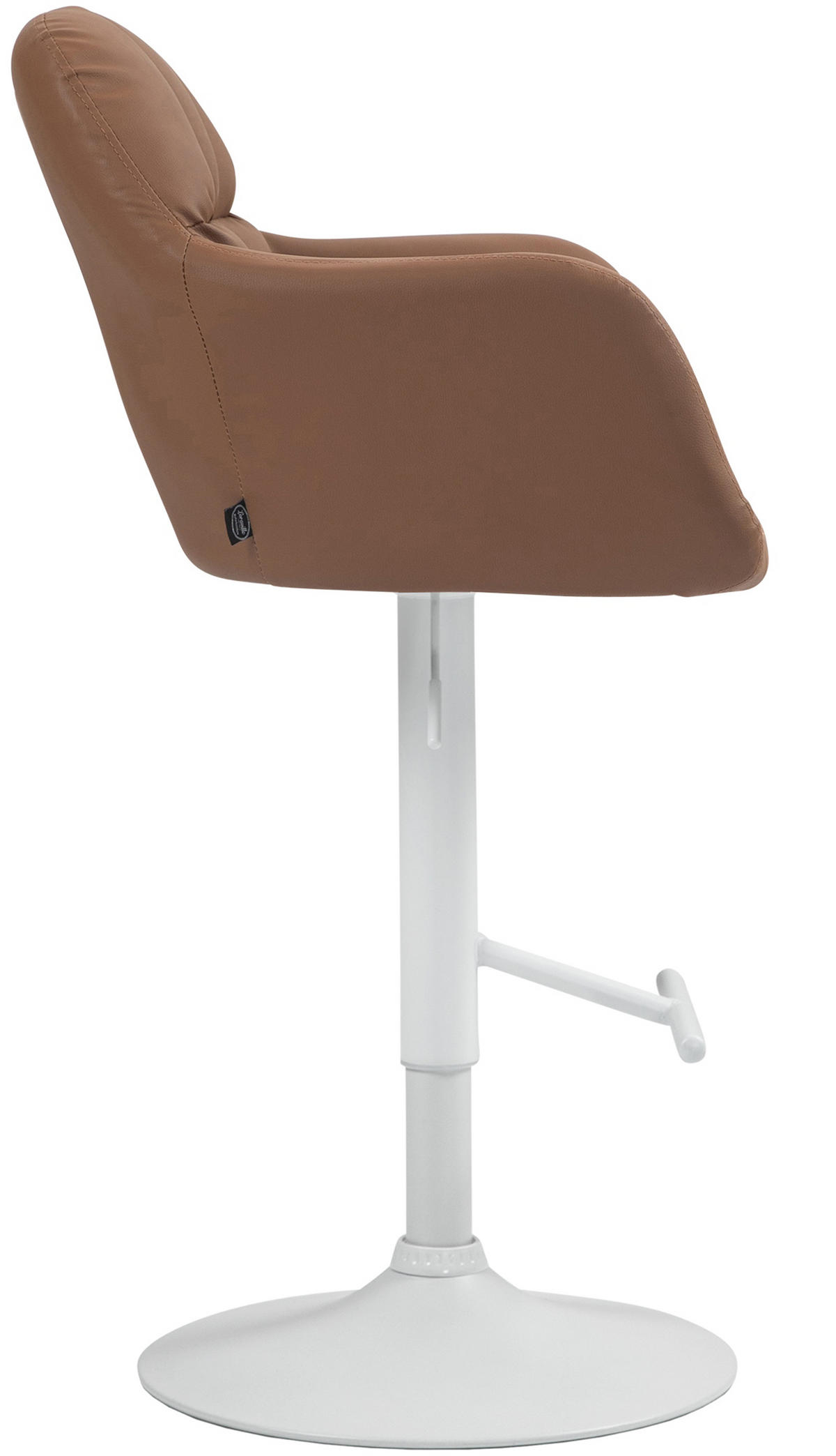 BARHOCKER Nardo Kunstleder weiß hellbraun - Braun/Weiß, Kunststoff/Metall (57/118/59cm) - TPFLiving