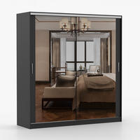 KLEIDERSCHRANK Tokyo M 203 cm, 203/215/58, 2-türig, schwarz - Schwarz, Holzwerkstoff (203/58/215cm) - imoebel24