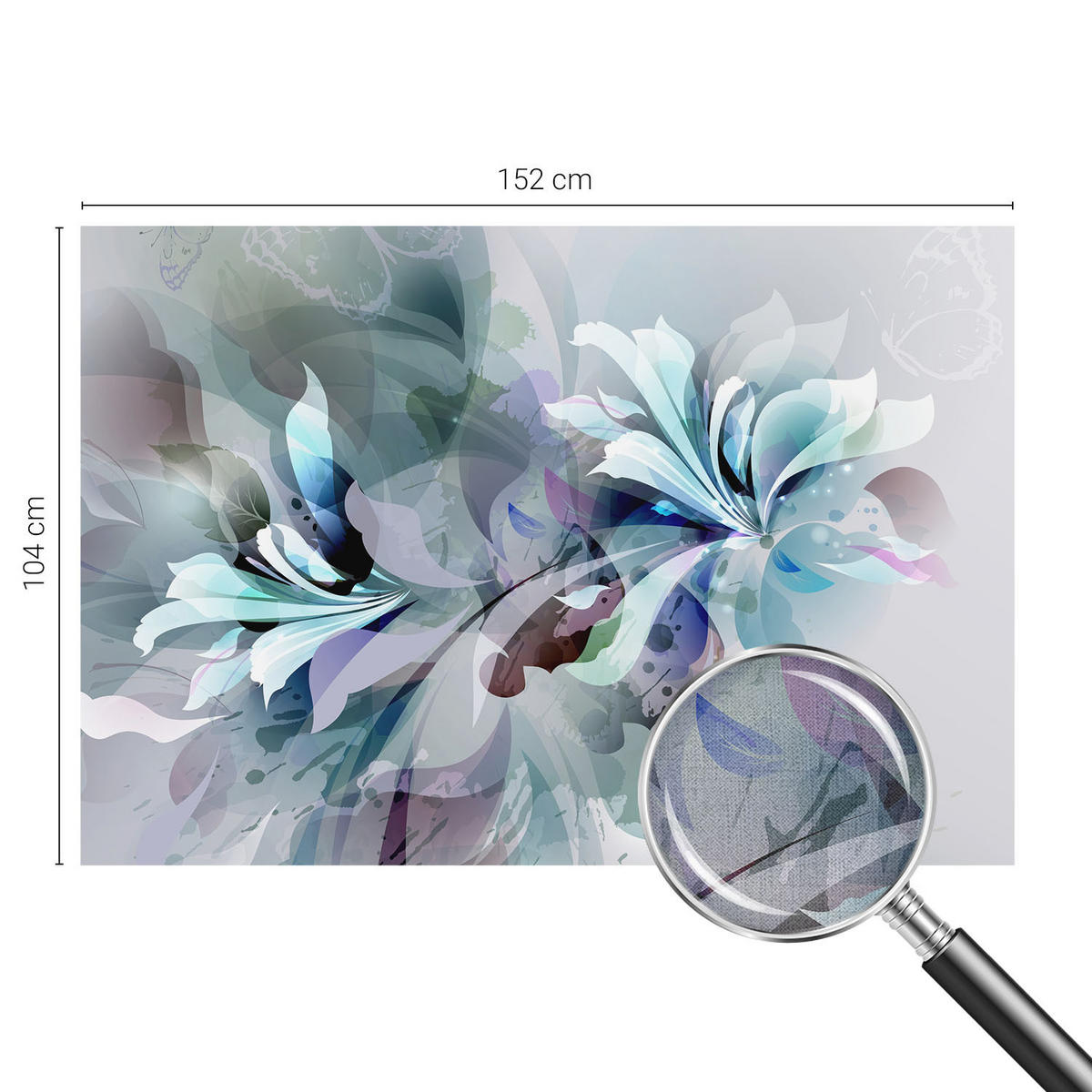 FOTOTAPETE 152x104 cm - Florale Abstraktion - Grün, Textil (152/104cm) - Wallfluent