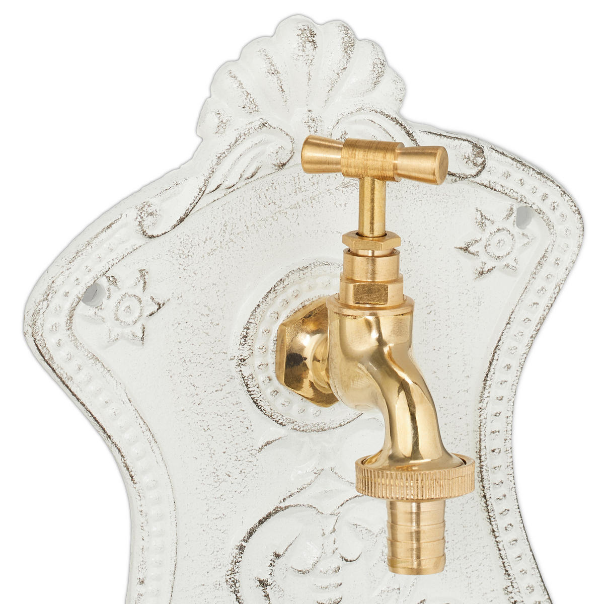 WANDBRUNNEN - Weiß, Metall (11.5/24.5/42cm) - Relaxdays
