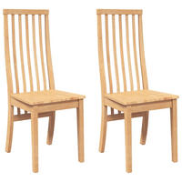 ESSZIMMERSTÜHLE 2 Stk. Massivholz Gummibaum 41*48.5*101cm - Braun, Holz (41/101/48.5cm) - ZMH
