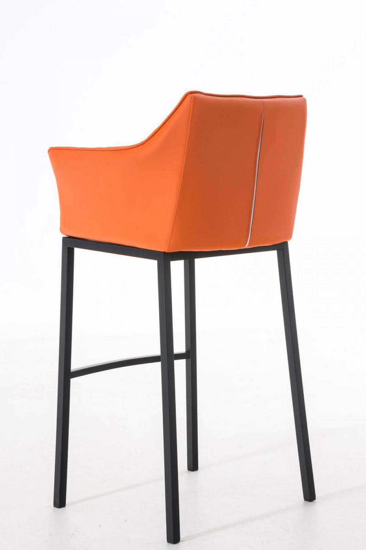 BARHOCKER Lederlook orange - Schwarz/Orange, Textil/Metall (64/110/48cm) - CLP