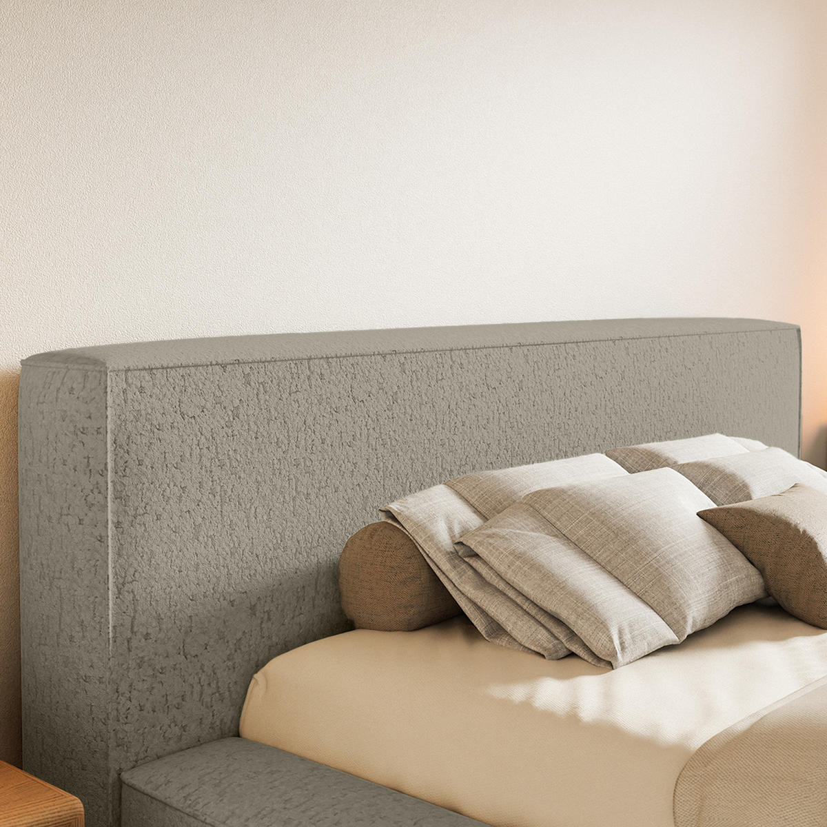 POLSTERBETT Mummo Premium 200x200 cm, Taupe - Taupe, Textil (200/200cm) - Fedve