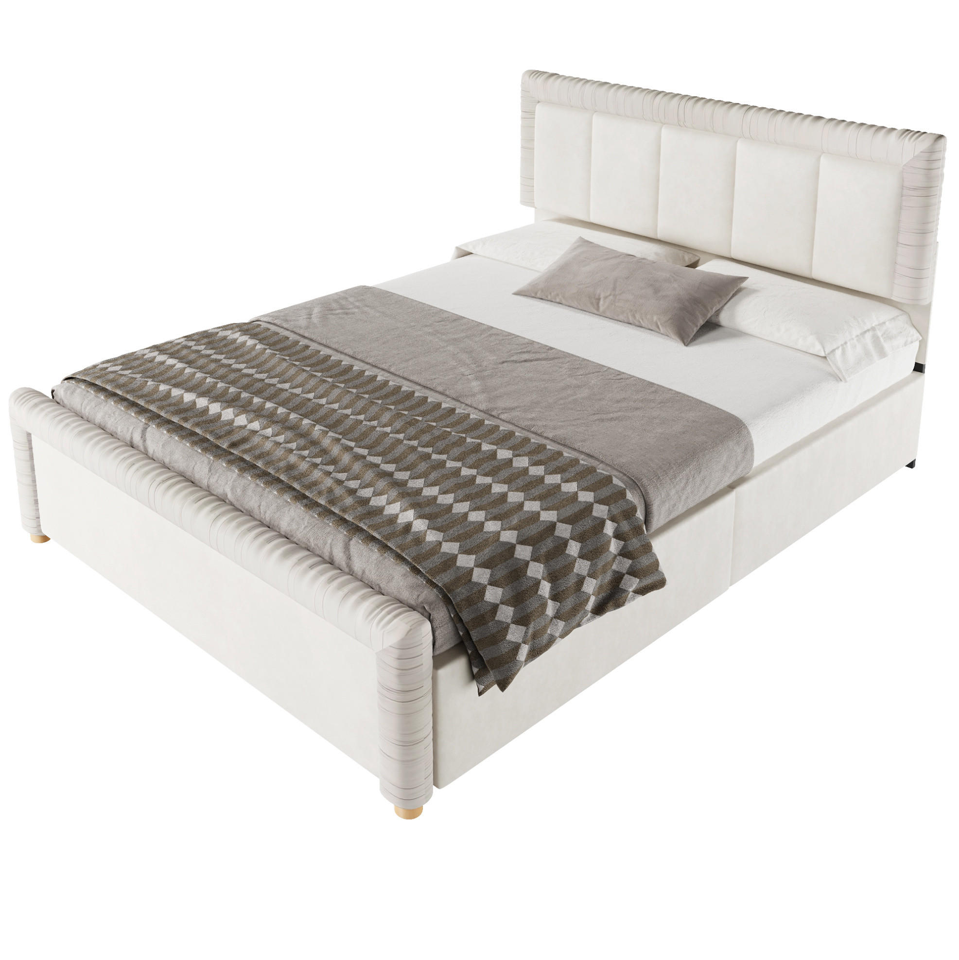 Modfu Polsterbett Beige 140x200 cm