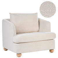 SESSEL Bouclé Cremeweiß Rattvik - Hellbraun/Weiß, Textil (98/86/82cm) - Beliani