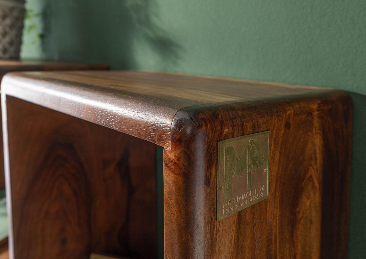 WANDREGAL Set Sheesham 45x20x30 walnuss gewachst TORONTO #242 - Walnussfarben, Holzwerkstoff (45/30/20cm) - Massivmoebel24