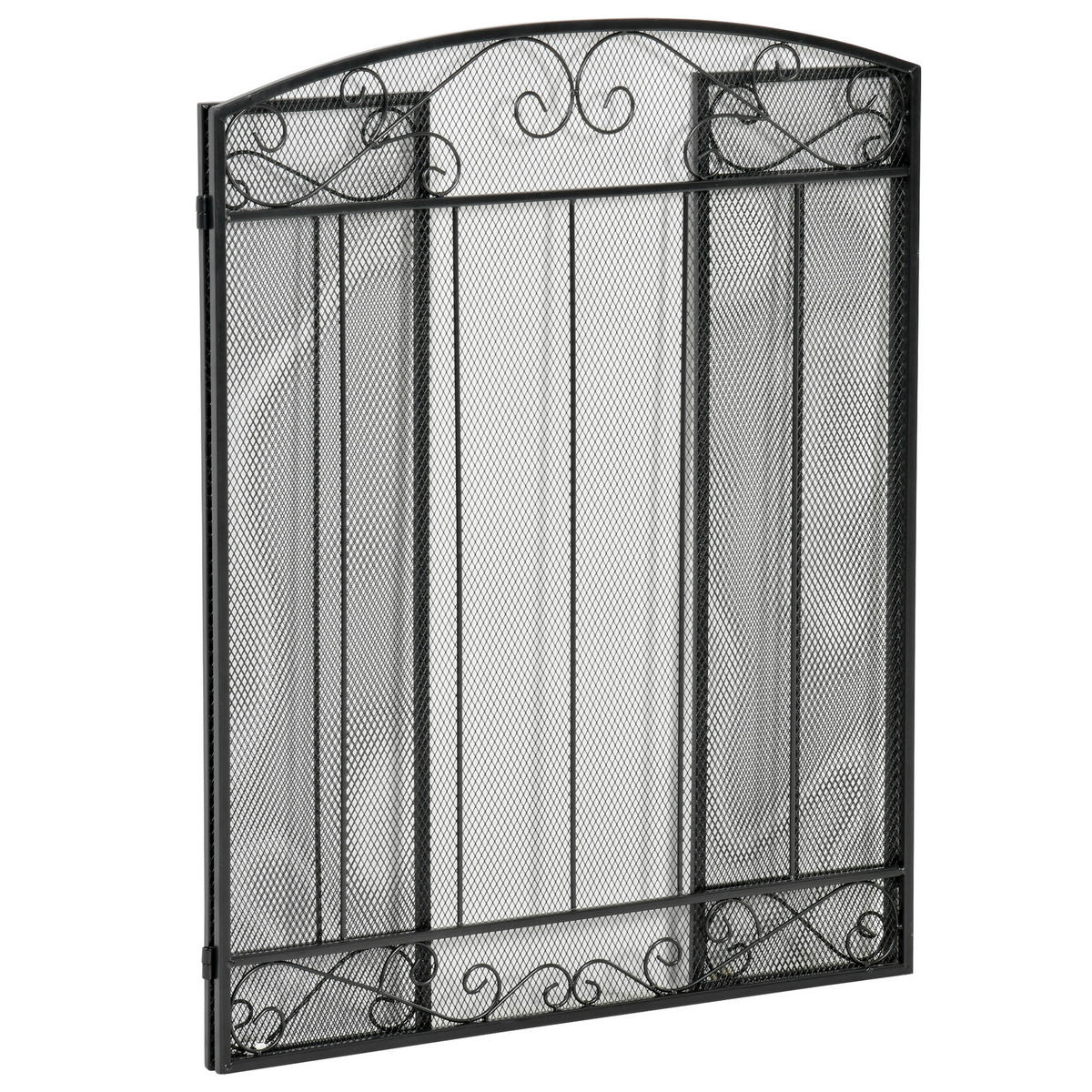 KAMINSCHUTZGITTER - Schwarz, Metall (1.6/80.5/105cm) - HOMCOM