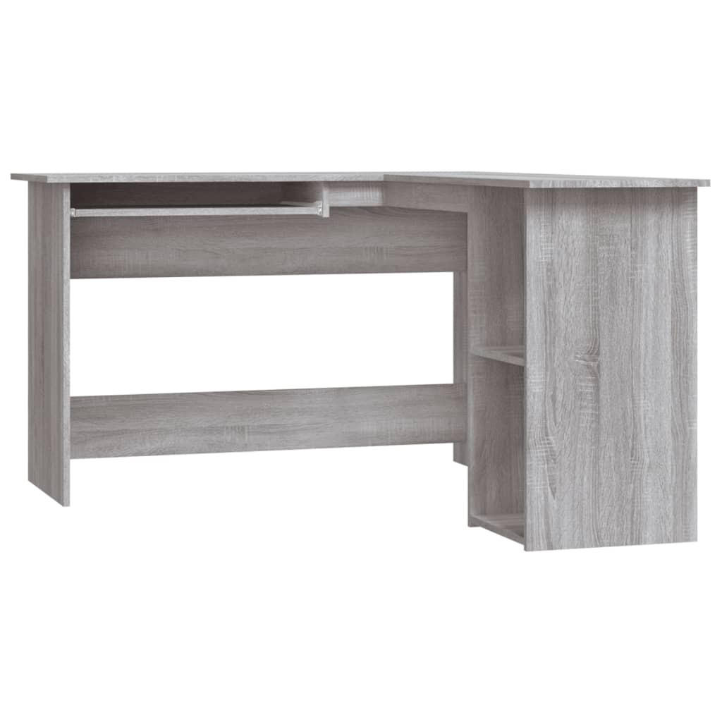 vidaXL Eckschreibtisch Silbereichen 120x75x140 cm