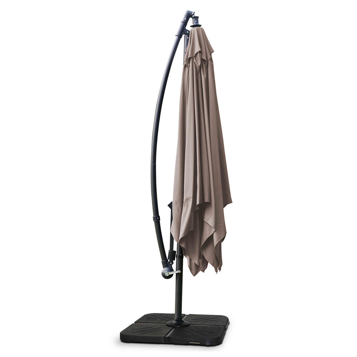 SONNENSCHIRM 3x3m mit 4 Gewichtsplatten, Taupe - Taupe, Metall (300/300cm) - Oviala