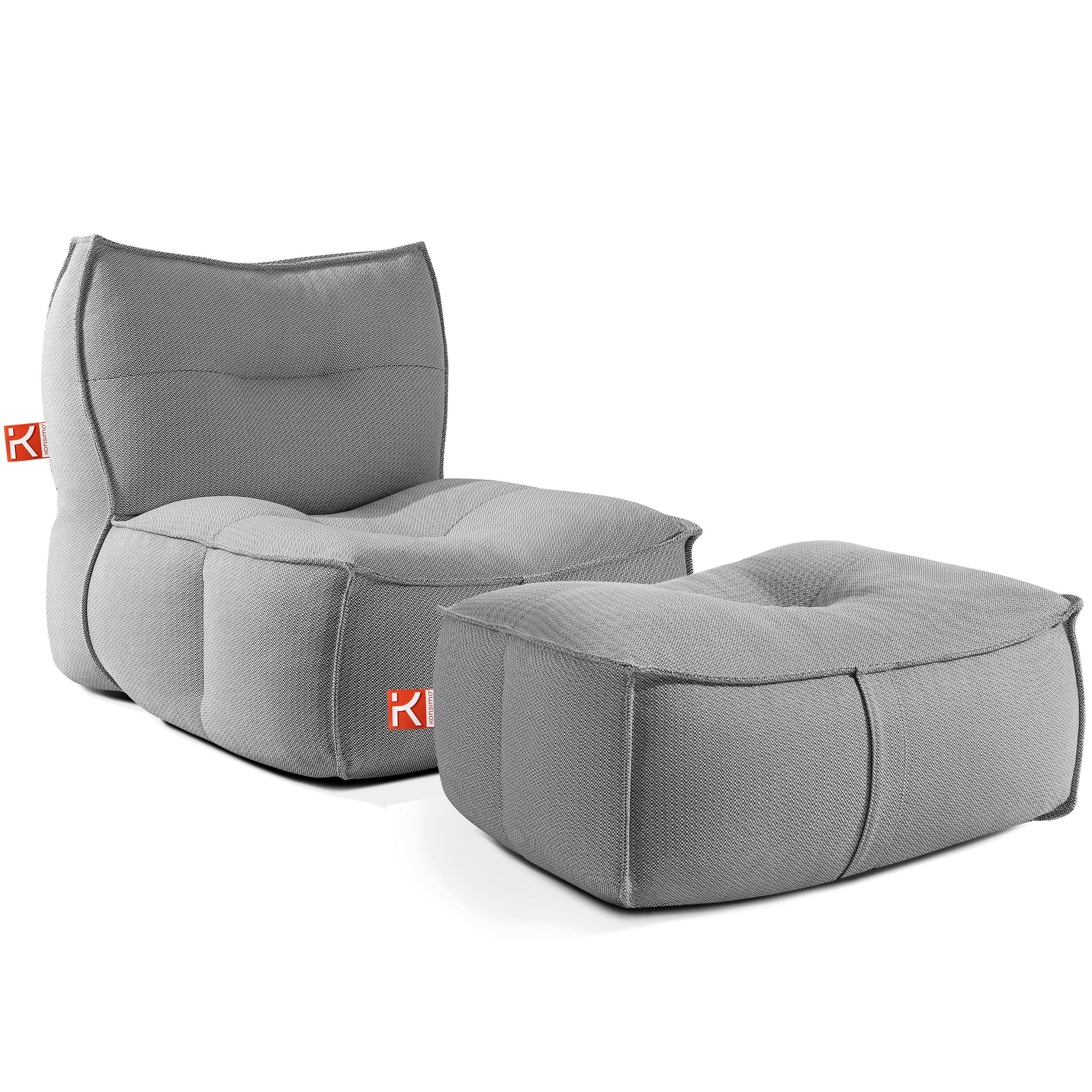 GARTENLOUNGE-SET LOVIA, Möbel-Set, Schwarz/Weiß - Schwarz, Textil (90/82/106cm) - KONSIMO®