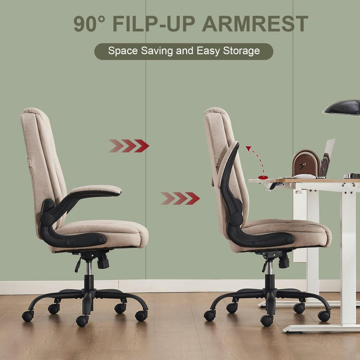 BÜROSTUHL Ergonomisch Beige Stoff - Beige, Textil (67/116/65cm)