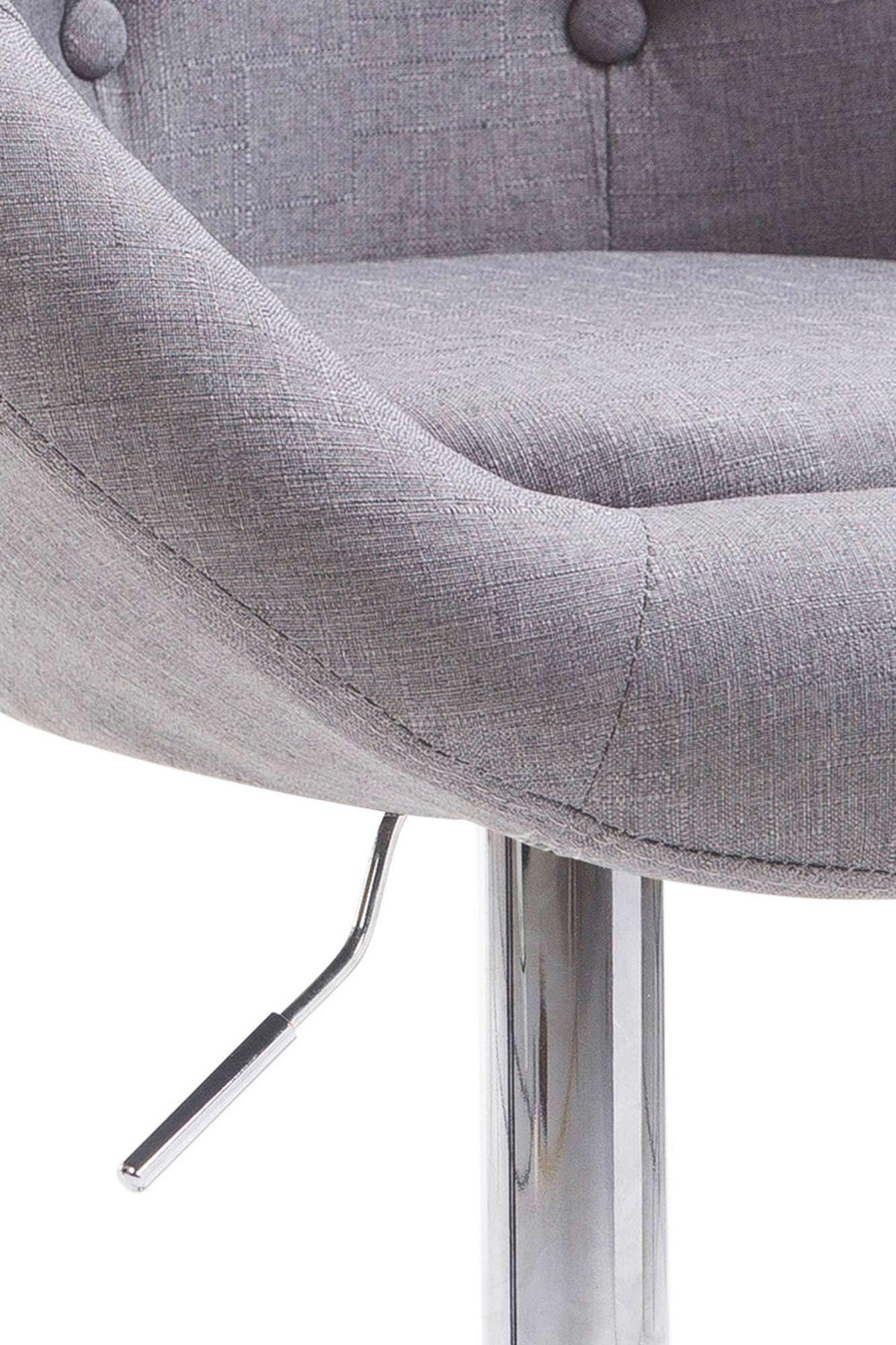 BARHOCKER Landern Stoff chrom grau - Chromfarben/Grau, Textil/Metall (65/128/57cm) - TPFLiving