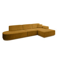 ECKSOFA Ottomane Rechts IREA-L2-v2 - 327x165x80 cm Senfgelb - Grün, Holzwerkstoff/Textil (327/165cm) - ALTDECOR