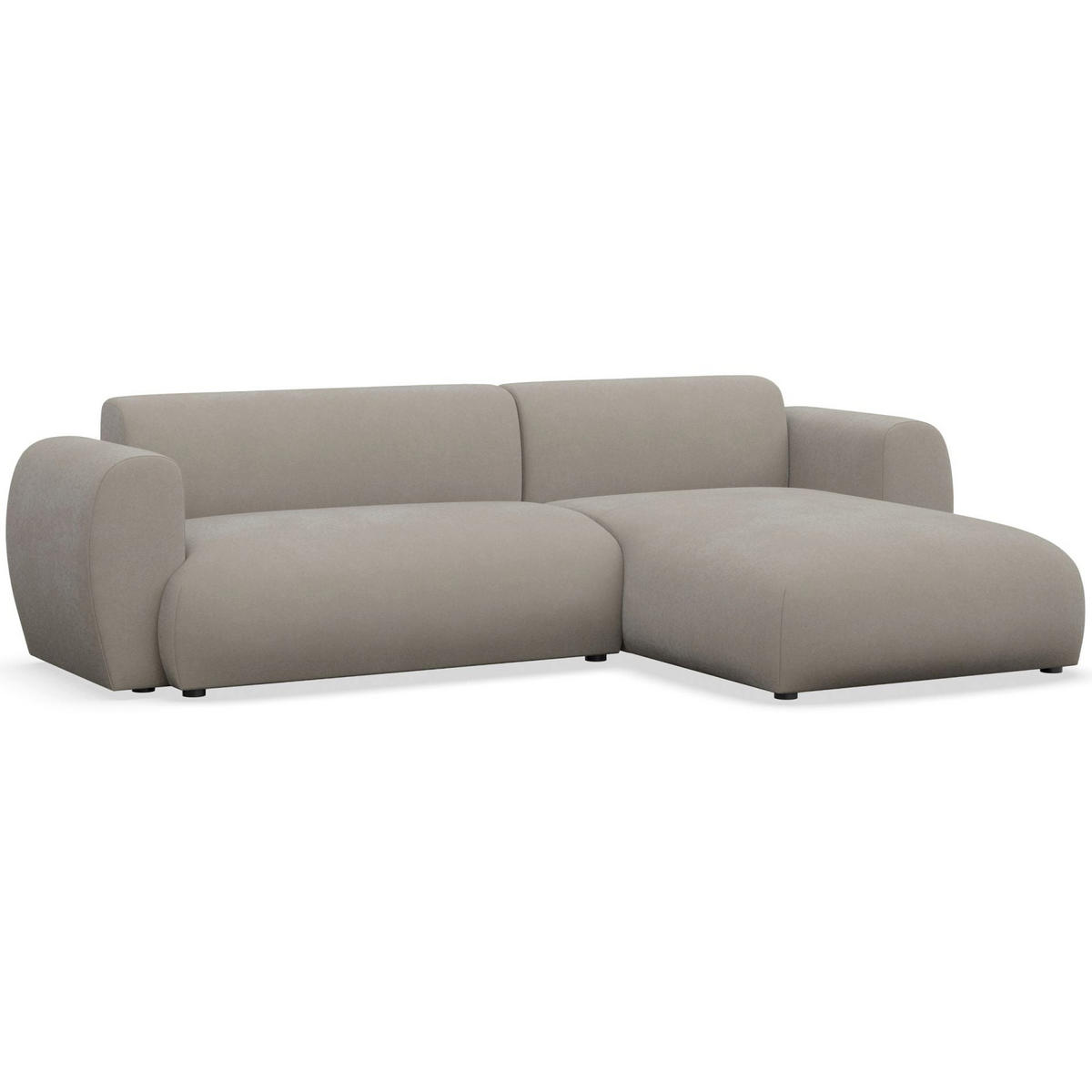 ECKSOFA Emia Greige rechts - Taupe/Schwarz, Kunststoff/Textil (156/262cm) - Selsey