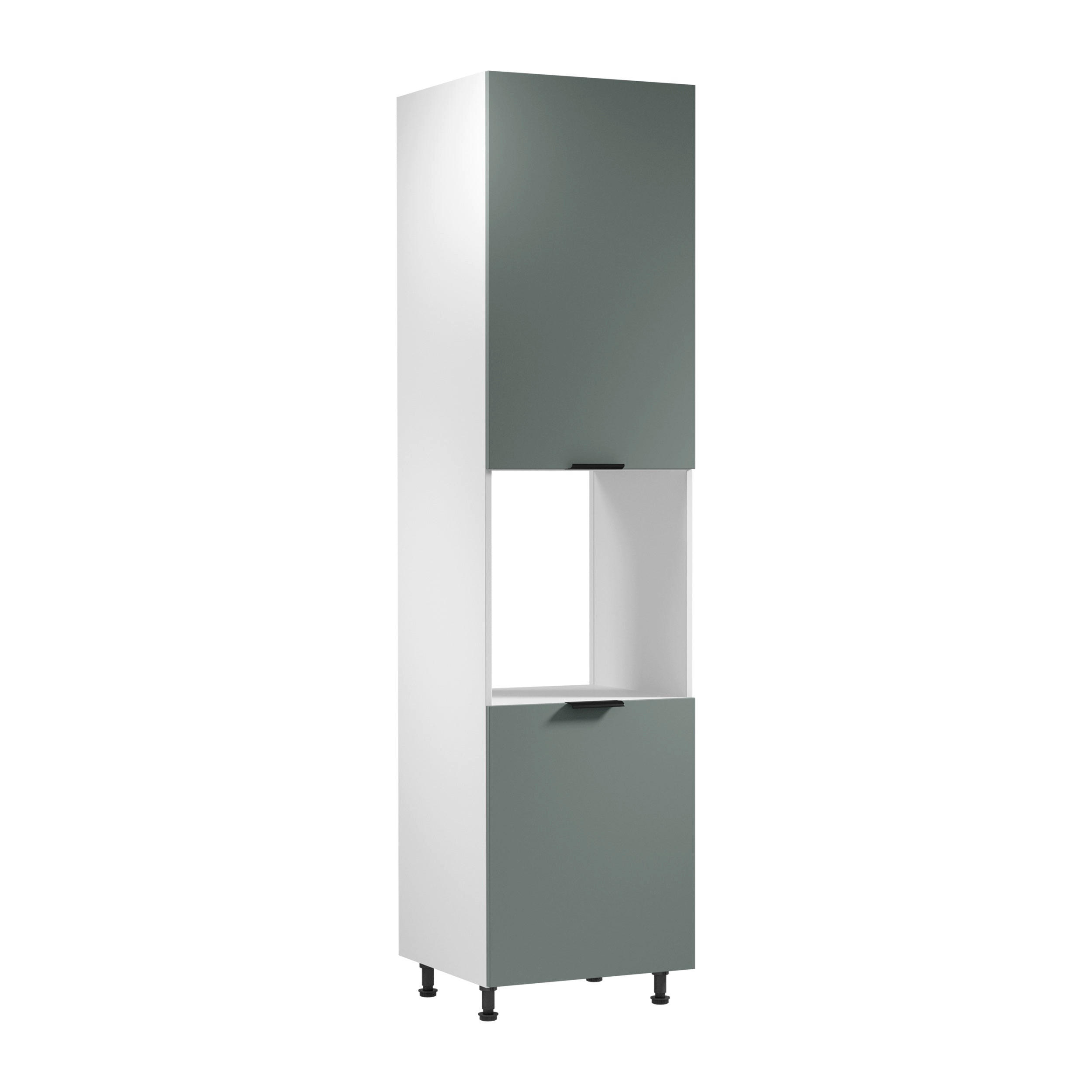 MIKROWELLENUMBAUSCHRANK D60PWN P/L – Sorento Weiß Grün – Grün / Weiß - Weiß/Grün, Holzwerkstoff (60/247/58cm) - ROYAL24_MARKT
