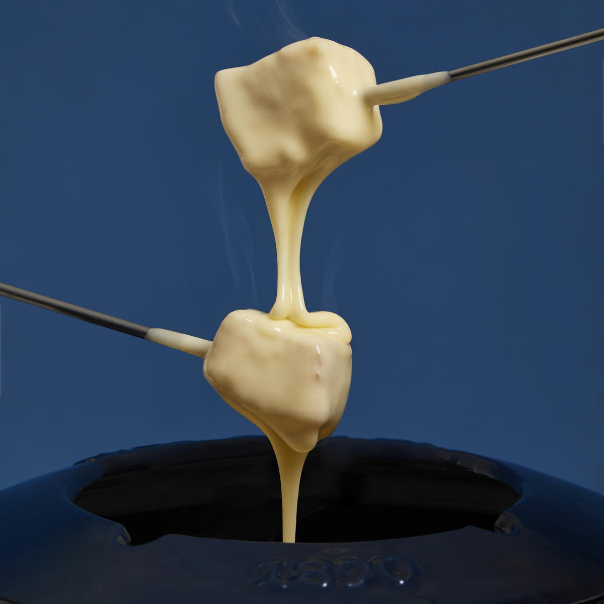 FONDUE-SET MONT D'ARBOIS Blau, für 4 Personen, 1,2L - Dunkelblau, Metall (20/20/20cm) - La Fonderie 1890