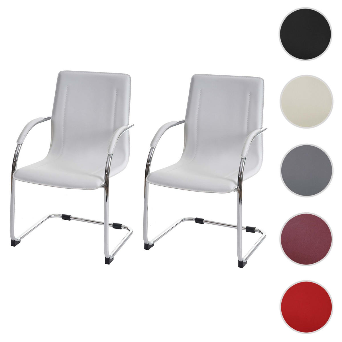 KONFERENZSTUHL Weiß 2er-Set - Weiß, Kunststoff (56/93/56cm) - MCW