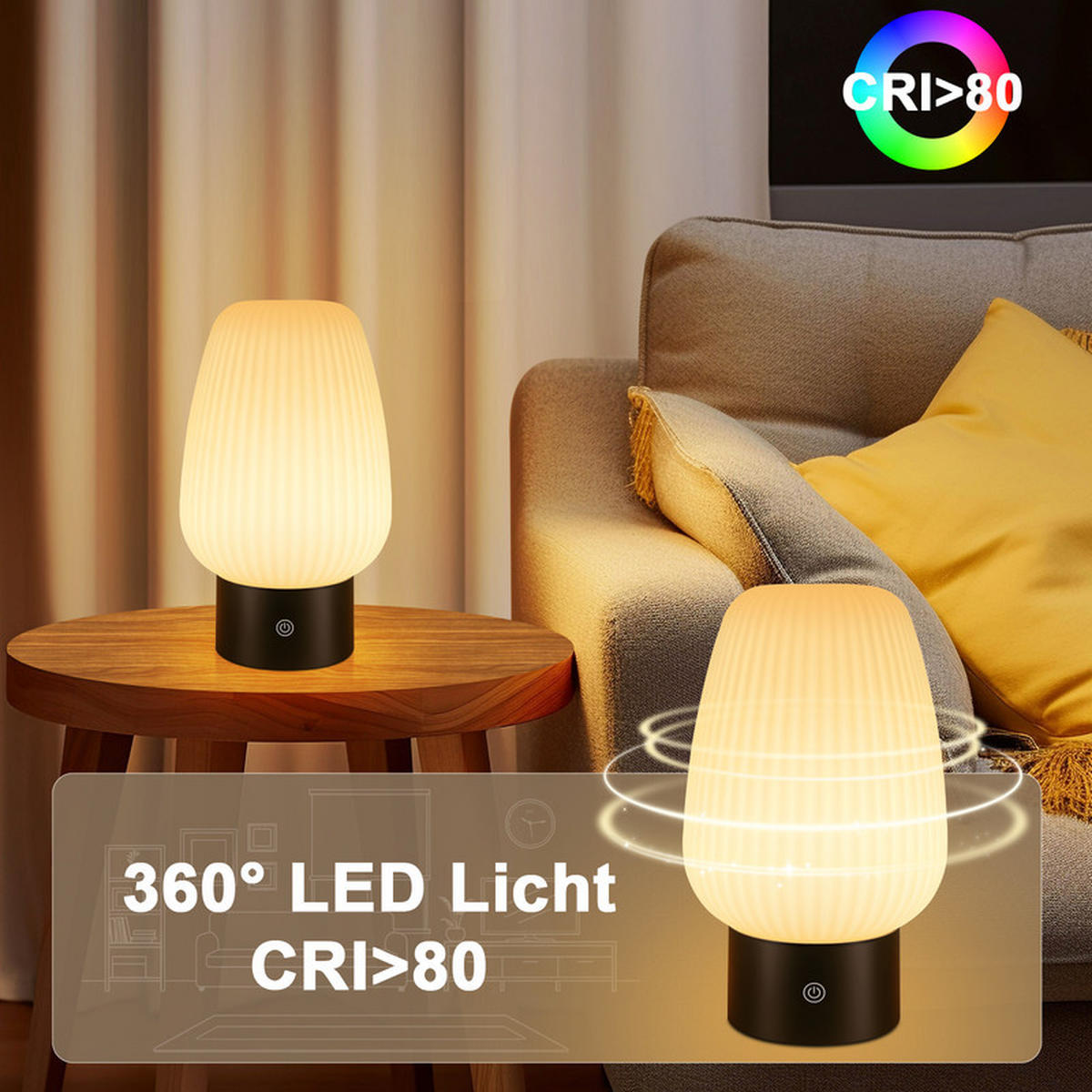 LED-TISCHLEUCHTE BUCKLEY Ⅲ 21/13/9 cm - Weiß, Glas (21/13/9cm) - Nettlife