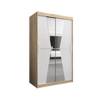 SCHWEBETÜRENSCHRANK 200/120/62 2-türig - Silberfarben/Weiß, Holz/Kunststoff (120/200/62cm) - Abiks Möbel