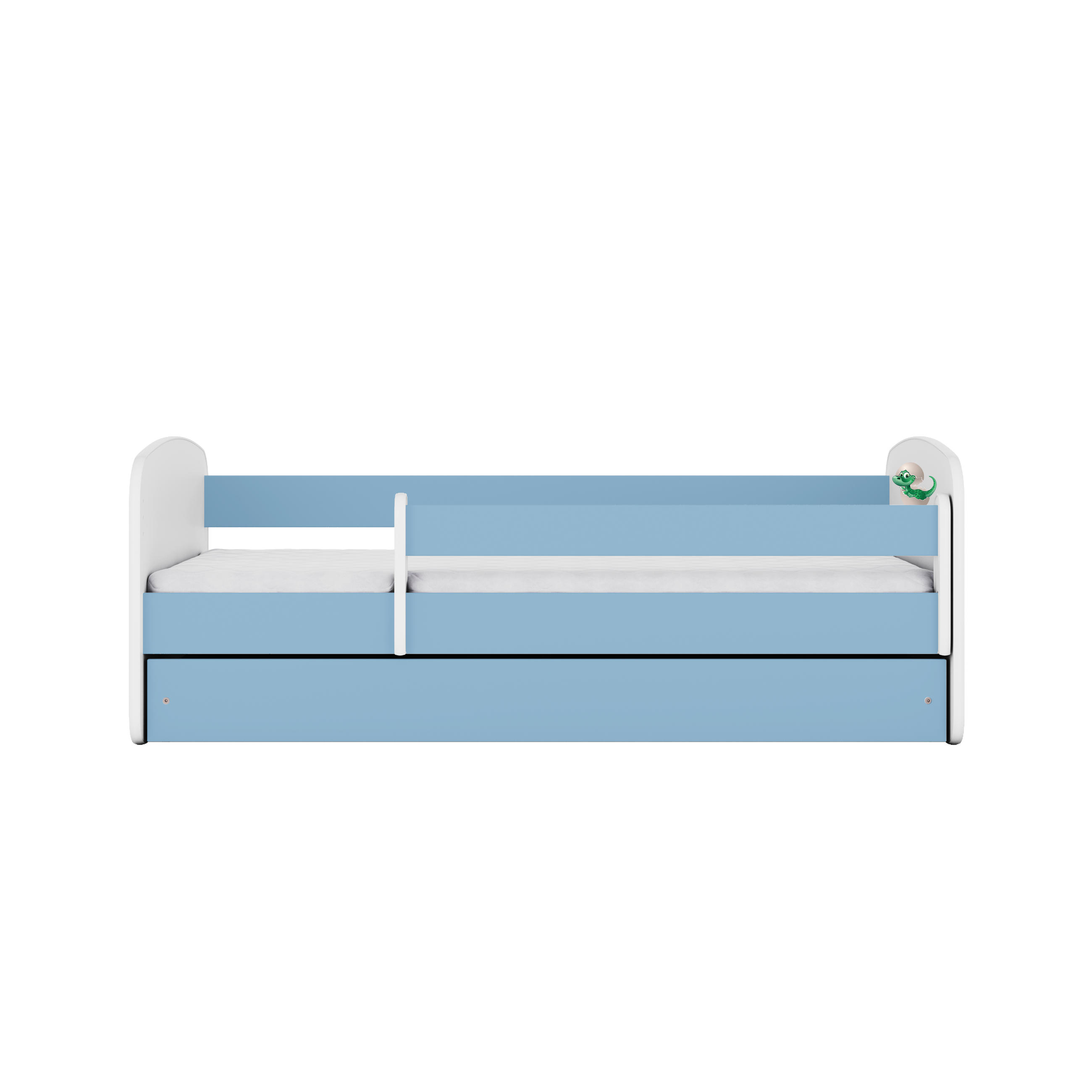 KINDERBETT Kleindino mit Schublade 160/80 90/61/164 - Blau, Holzwerkstoff (80/160cm) - RAUMHIRSCH FURNITURE