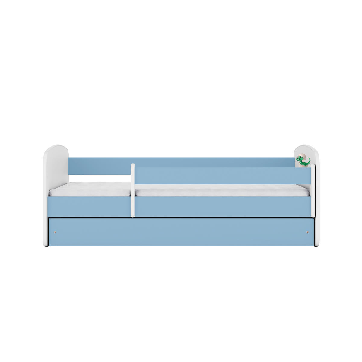 KINDERBETT Kleindino mit Schublade 180/80 90/61/184 - Blau, Holzwerkstoff (80/180cm) - RAUMHIRSCH FURNITURE