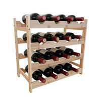 WEINREGAL - Hellbraun, Holz (45/42/45cm) - Relaxdays