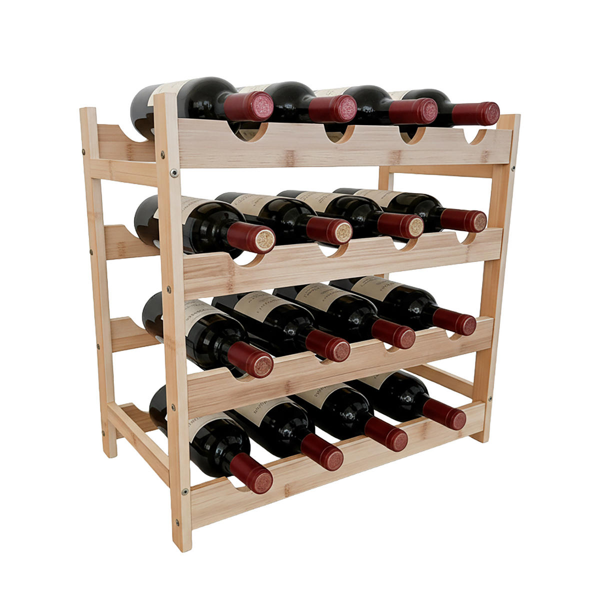 WEINREGAL - Hellbraun, Holz (45/42/45cm) - Relaxdays