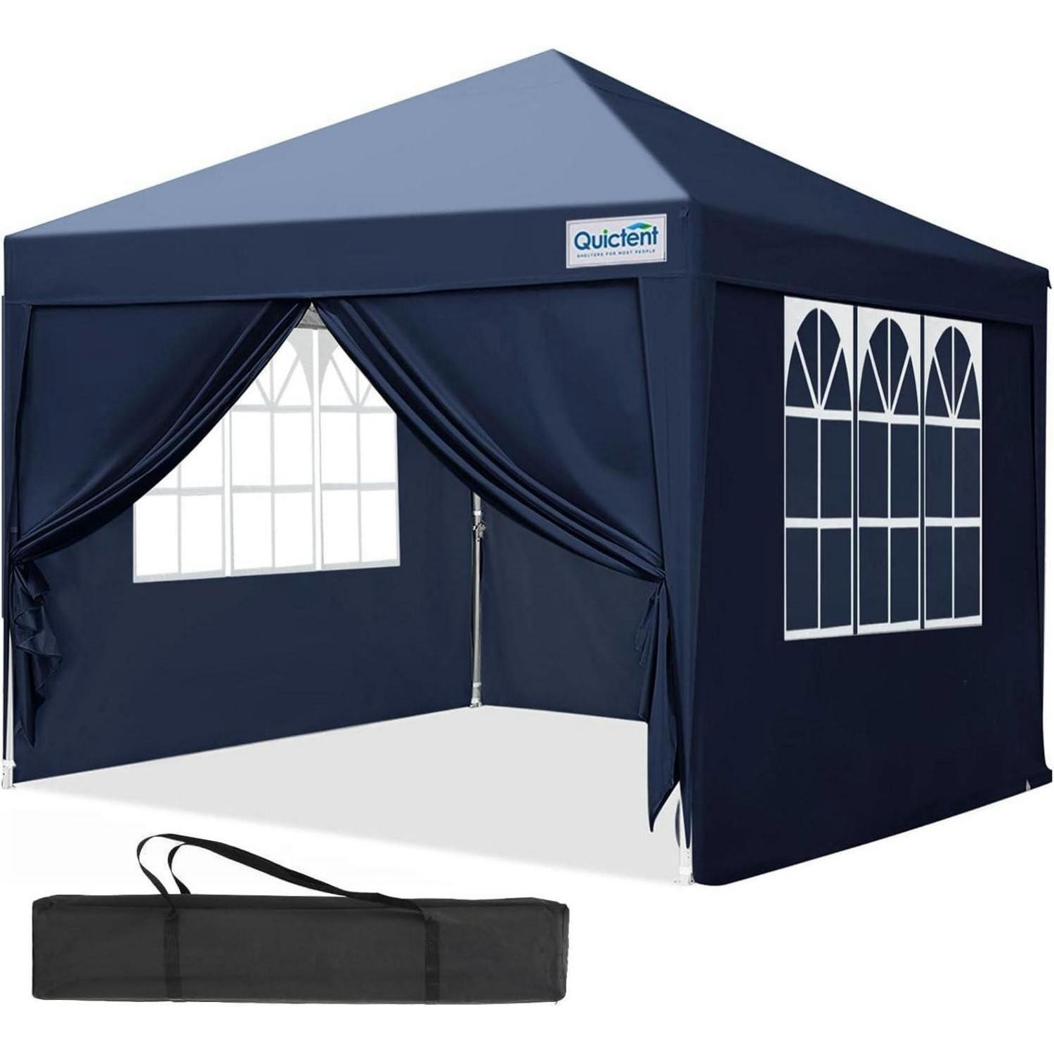 FALTPAVILLON 3 x 3 m Blau mit Seitenwänden - Blau, Textil (294/265/294cm)