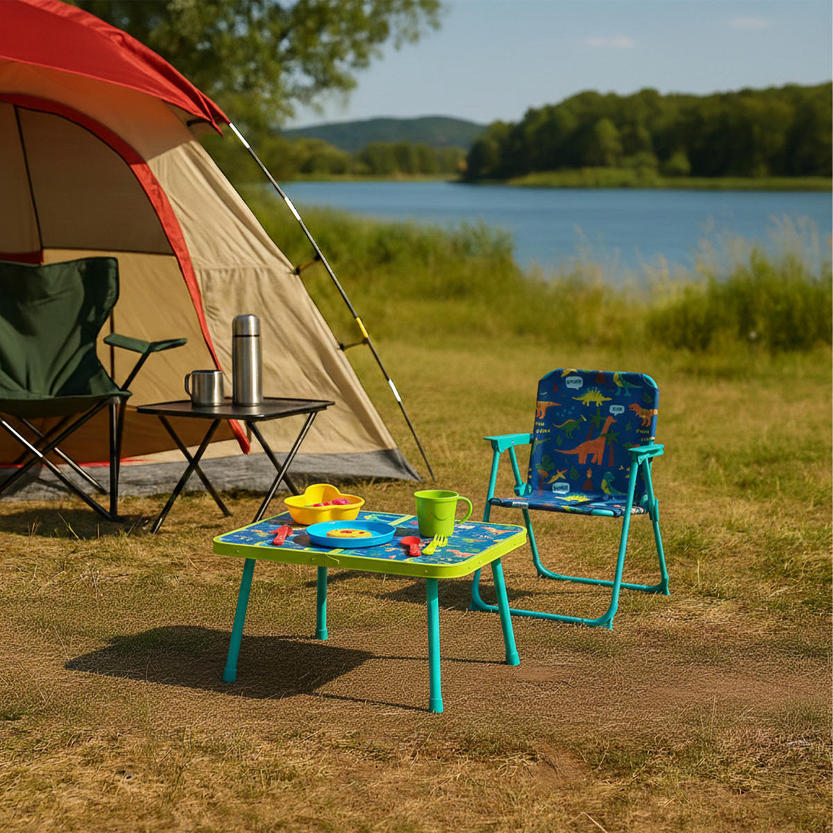 OTROŠKI klopčni stol - večbarvno, kovina/tekstil (36/51.5/37.5cm) - Relaxdays