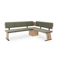ECKBANK Dolorita für 5 Personen Holznachbildung Artisan Eiche/Grün - Eiche Artisan/Grün, Kunststoff (205/155cm) - 58aufmkessel