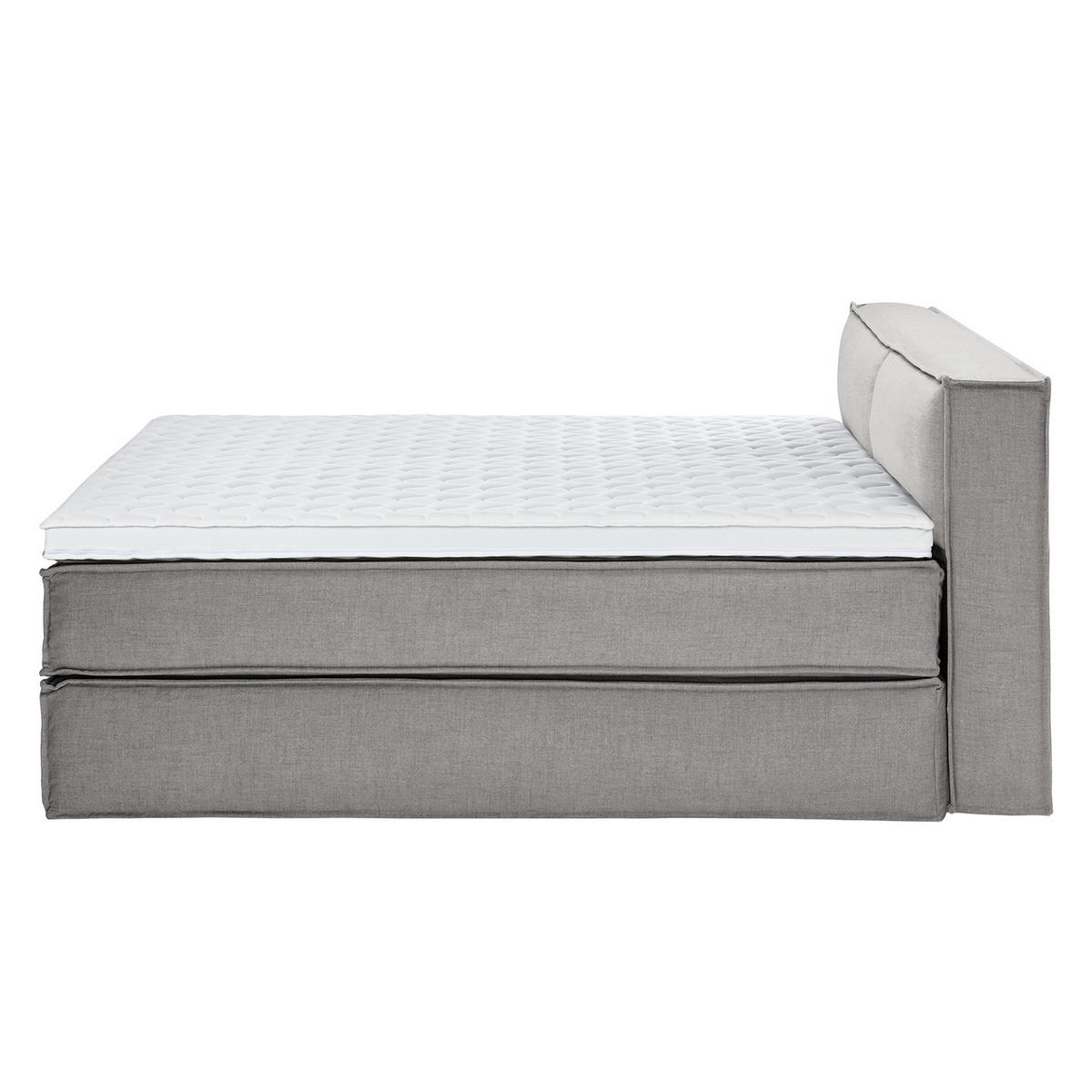 BOXSPRINGBETT mit Kopfteil - Premium - Grau, Textil (200/220cm) - home24