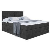 BOXSPRINGBETT AURA KING - 180 x 200 - H3/H4 - Schwarz - Schwarz, Holzwerkstoff (180/200cm) - ALTDECOR