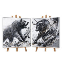 GEMÄLDE Wilder Impuls Schattenfugenrahmen Weiß 90x90 cm - Weiß, Holz (90/90cm) - YS-art gallery