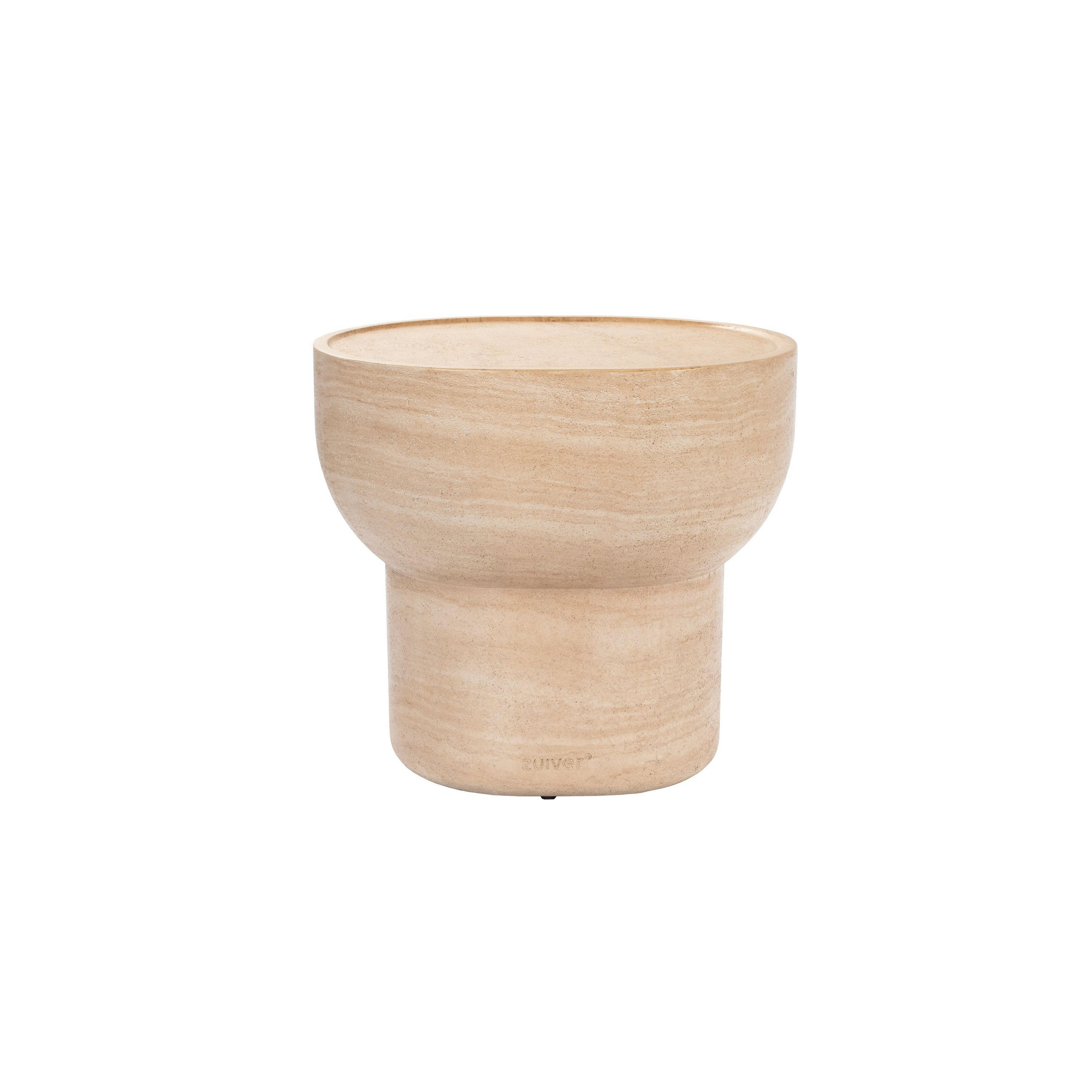 BEISTELLTISCH Noble Pill Oval 50x42 cm Beige - Beige, Stein (50/42/46cm) - Zuiver