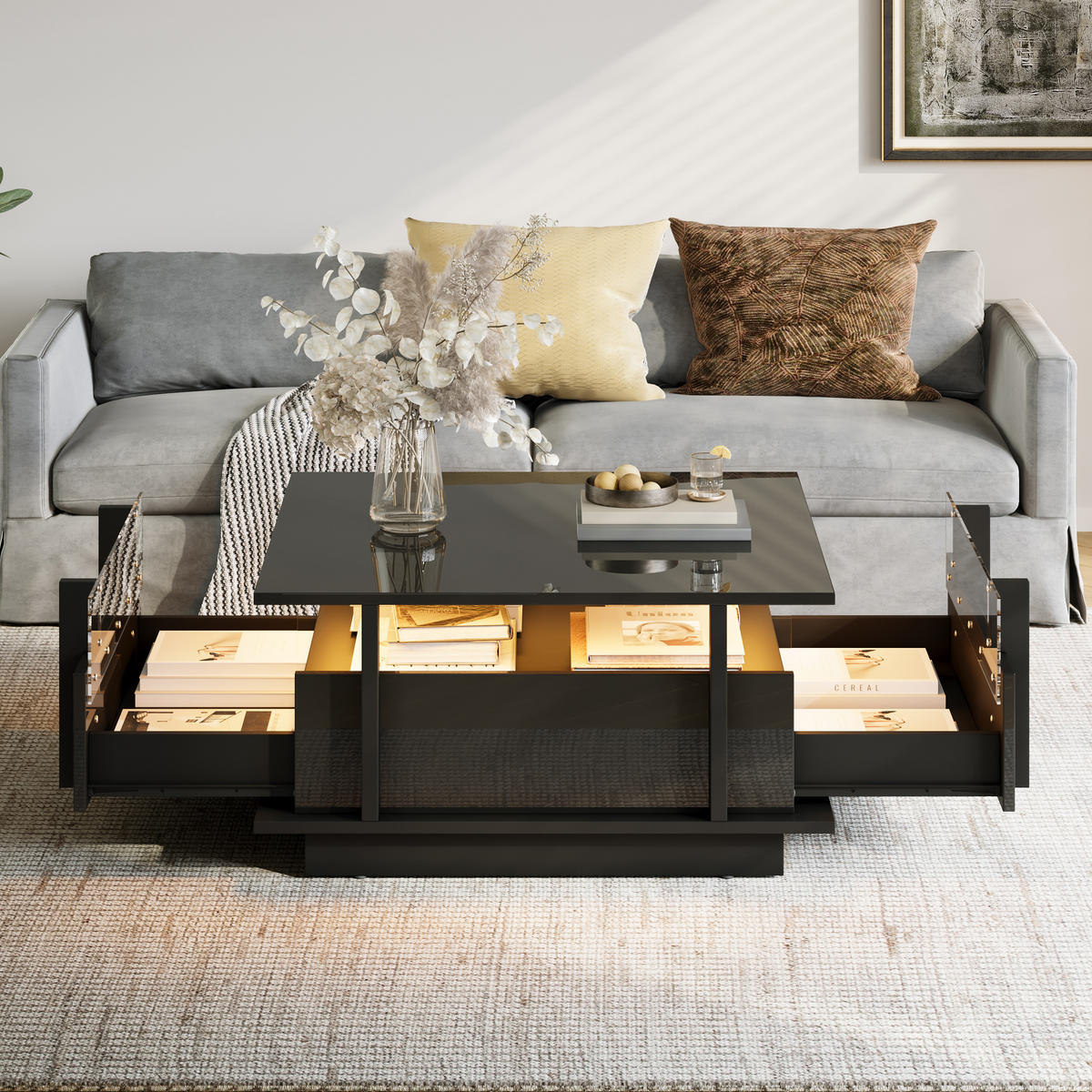 COUCHTISCH Schwarz - Schwarz, Holzwerkstoff (70/70/35cm)