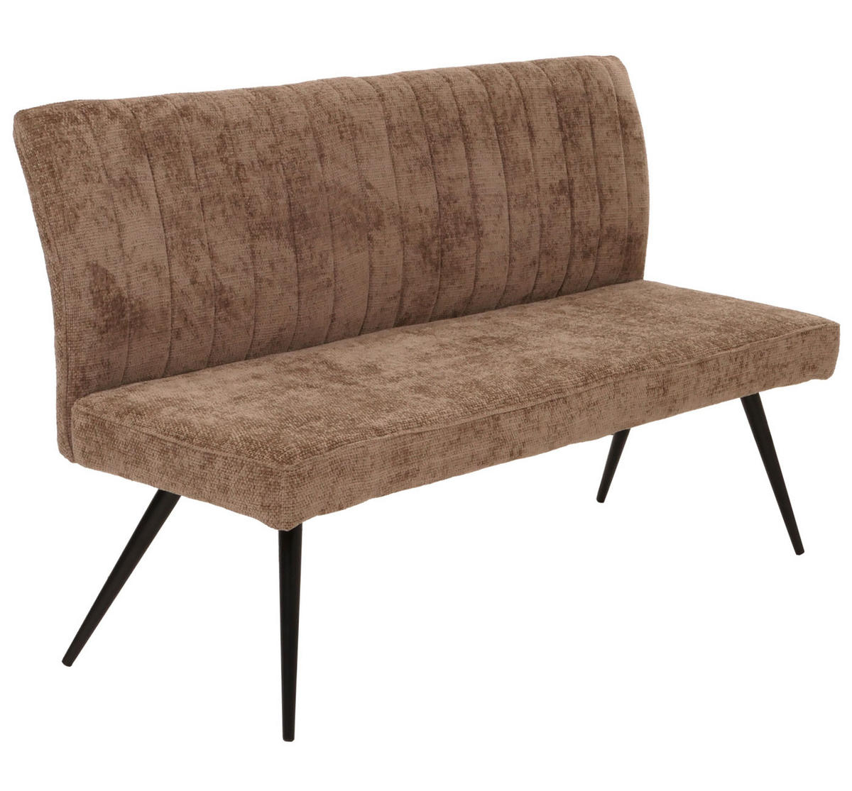 SITZBANK 90x160x60cm Sitzhöhe 48cm Rückenlehne Stoff/Textil Chenille Metall 160cm Braun - Braun, Textil (160/90/60cm) - BERLINLODGE