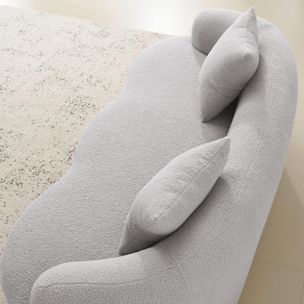 2-SITZER-SOFA in Hellgrau mit Wellenform und Federkern - Hellgrau, Kunststoff (89/70/170cm) - Flora Grace