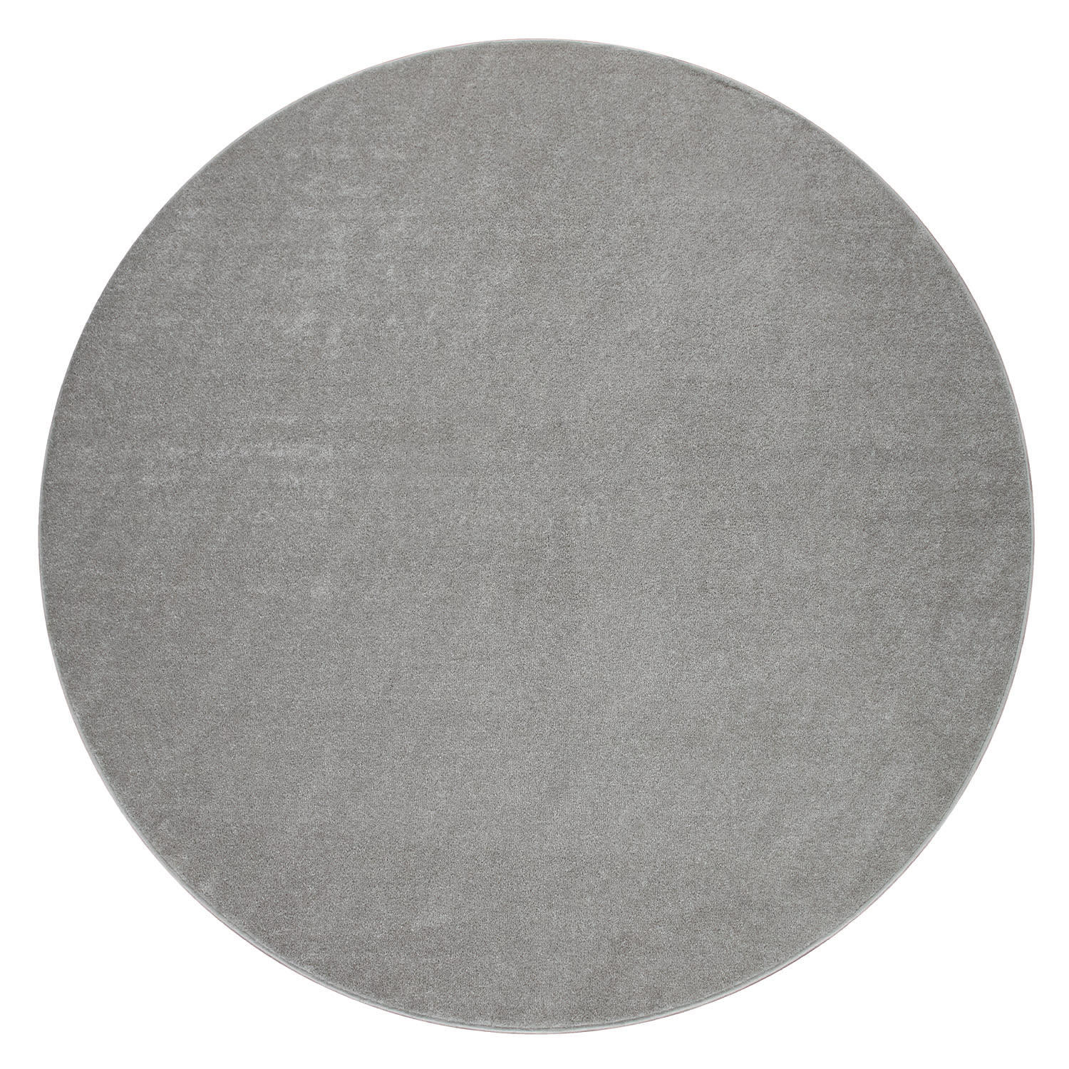 KURZFLORTEPPICH Waschbar, einfarbig, Silber, Ø 160 cm - Silberfarben, Textil (160/160cm) - KADIMA DESIGN