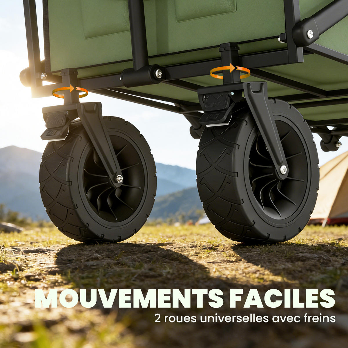 GARTENWAGEN DE-18773 130L mit All-Terrain-Rädern & Bremsen Grün - Grün, Metall (56/100/133cm) - ComfortXL