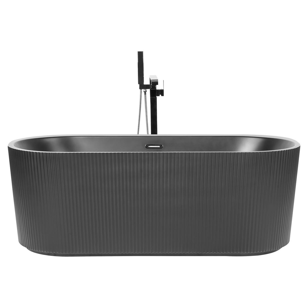 FREISTEHENDE BADEWANNE 81x169x59 cm schwarz Gocta - Schwarz, Kunststoff (81/59/169cm) - Beliani